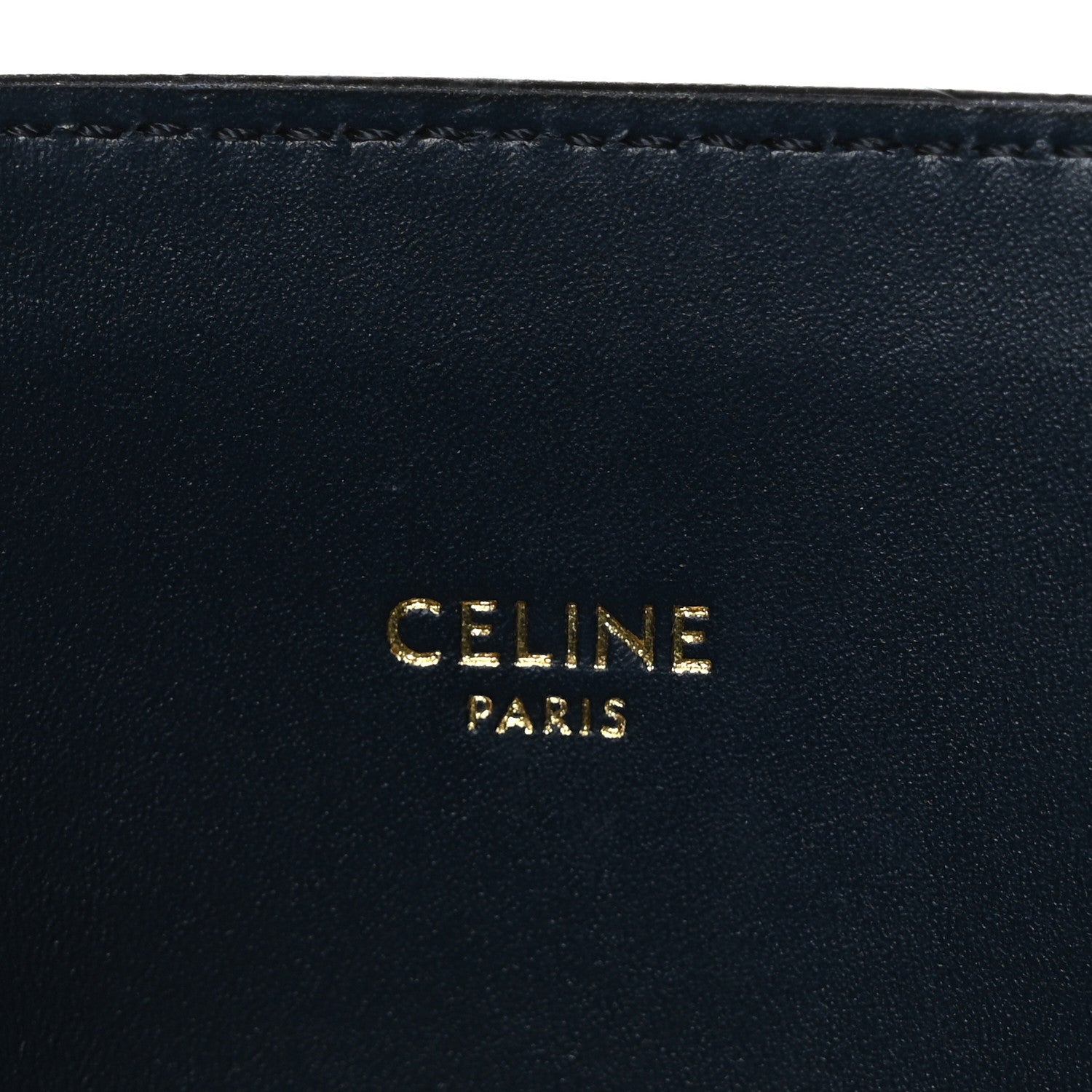 Celine Canvas Calfskin Logo Print Small Vertical Cabas Natural Navy 8 of 9