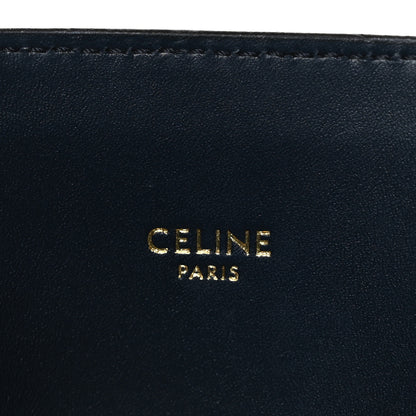 Celine Canvas Calfskin Logo Print Small Vertical Cabas Natural Navy 8 of 9