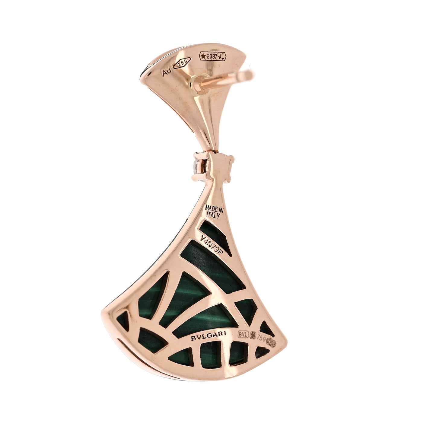 18K Yellow Gold Diamond Malachite Divas' Dream Earrings