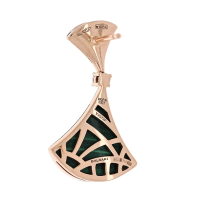 Bulgari 18K Yellow Gold Diamond Malachite Divas' Dream Earrings 4 of 4