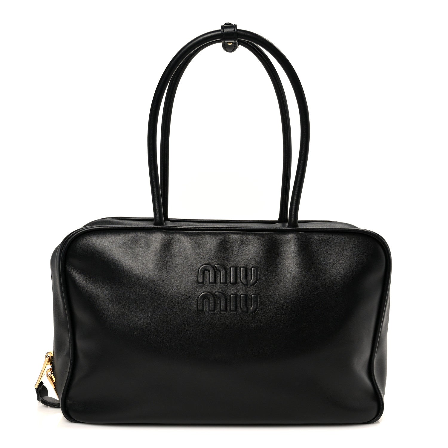 Miu Miu Soft Calf Softy Large Beau Top Handle Bag Black 1 of 9