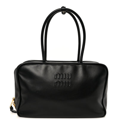 Miu Miu Soft Calf Softy Large Beau Top Handle Bag Black 1 of 9