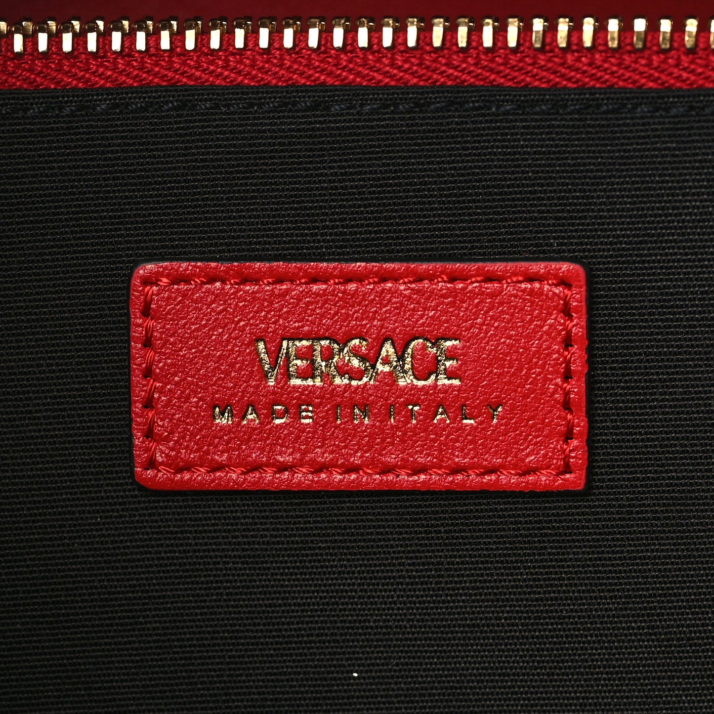 Lambskin Quilted Medusa Wallet On Chain Crossbody Red