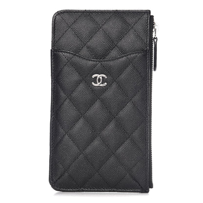 Chanel Caviar Quilted Classic Flat Wallet Pouch Black 1 of 8