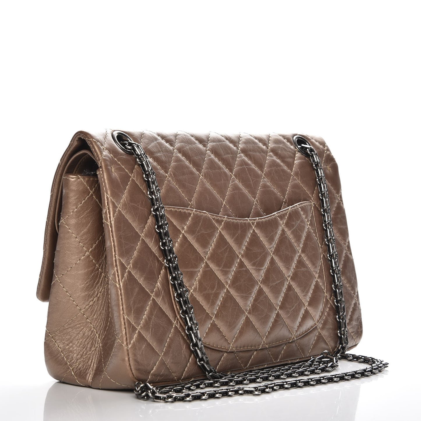 Metallic Aged Calfskin Quilted 2.55 Reissue 226 Flap Dark Gold