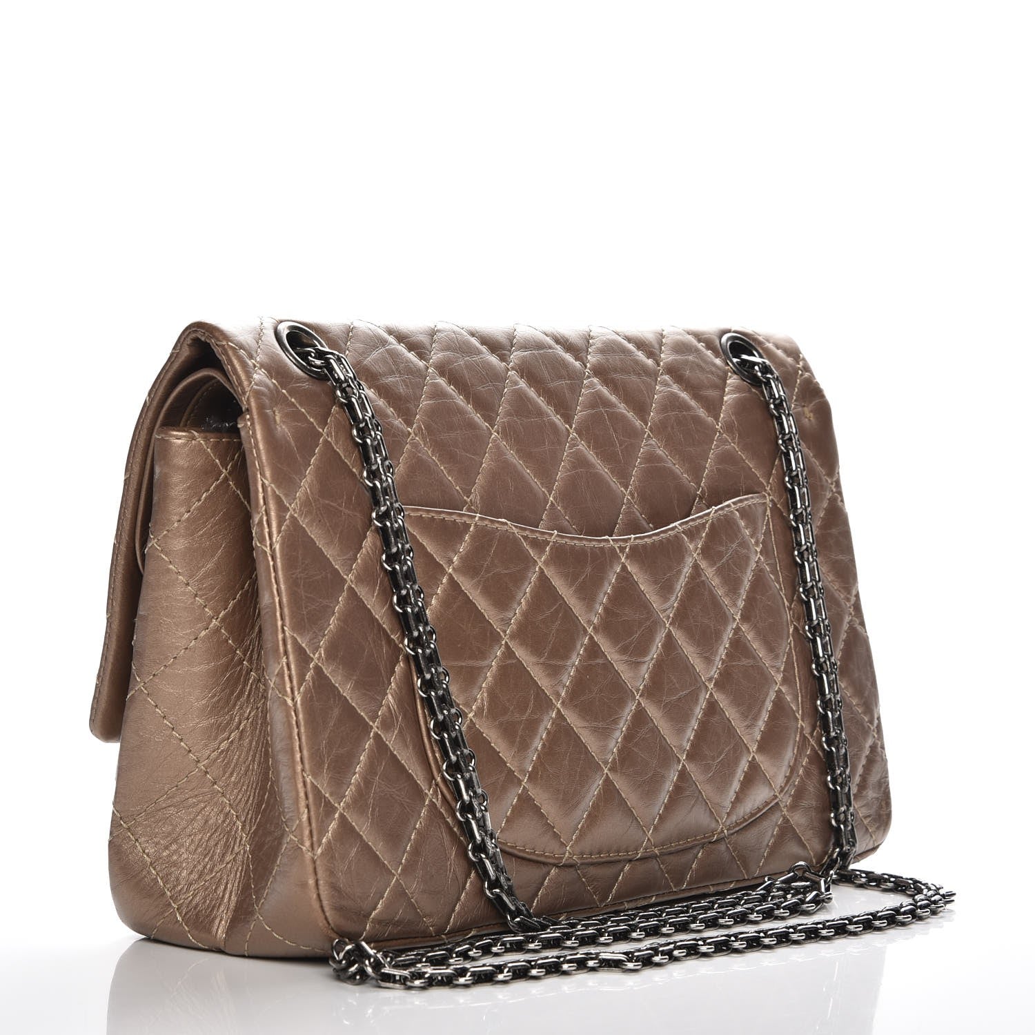 Chanel Metallic Aged Calfskin Quilted 2.55 Reissue 226 Flap Dark Gold 3 of 6