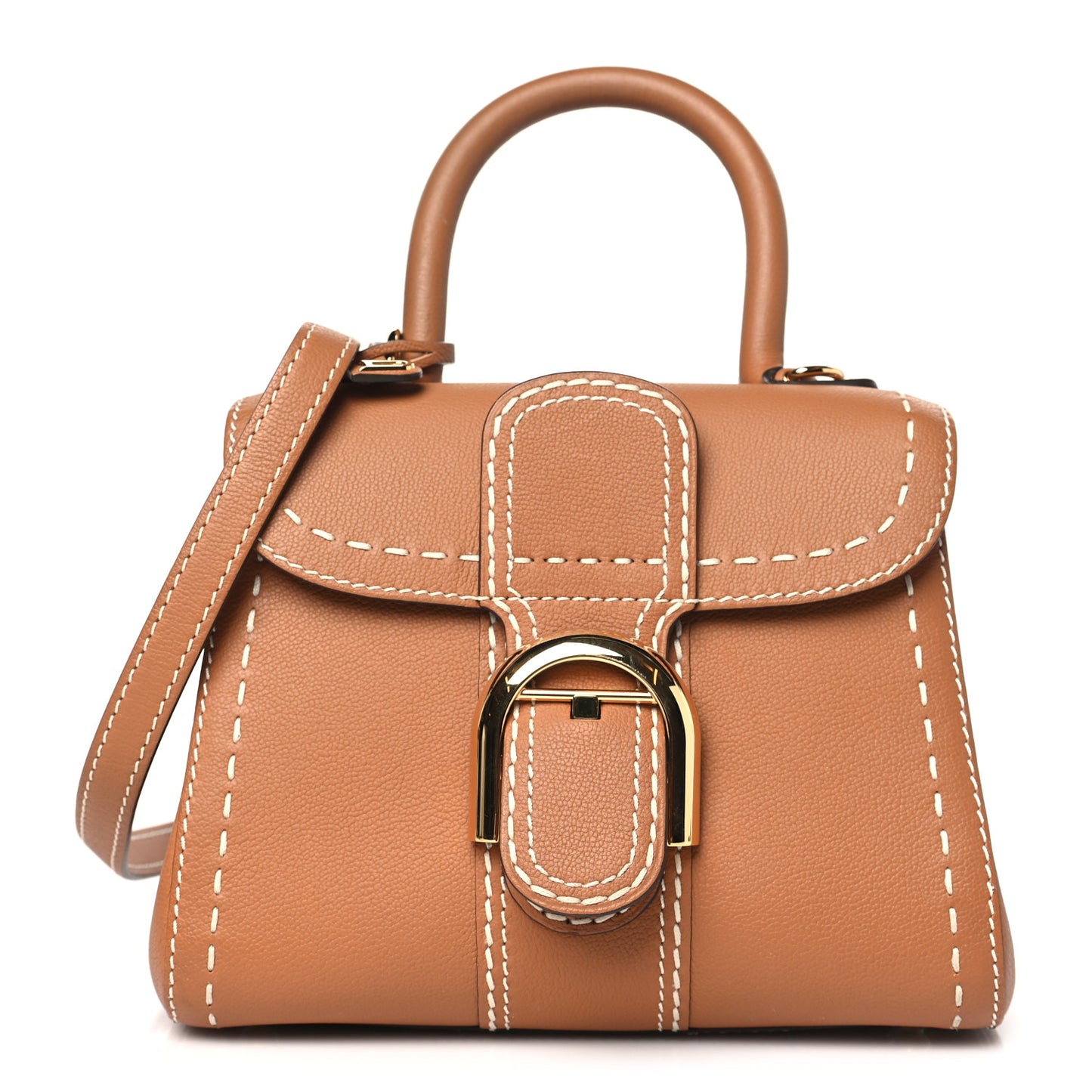 Grained Rodeo Calfskin Surpique Mini Brillant Satchel Vegetal Ivory
