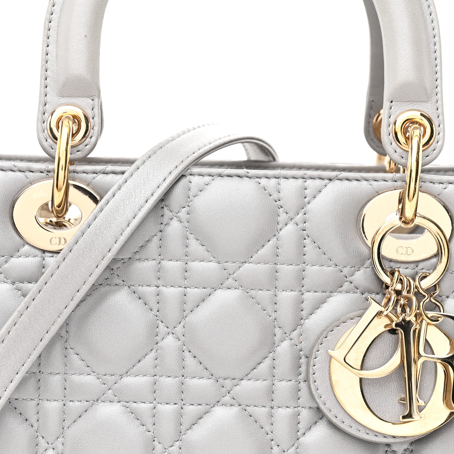 Lambskin Cannage Medium Lady Dior Grey