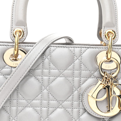 Christian Dior Lambskin Cannage Medium Lady Dior Grey 8 of 10