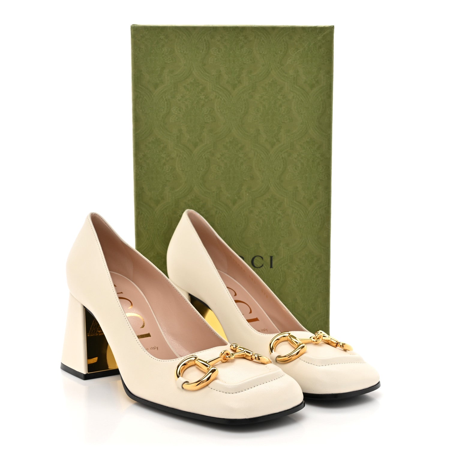 Gucci Malaga Kid Horsebit Pumps 38.5 Mystic White 13 of 13