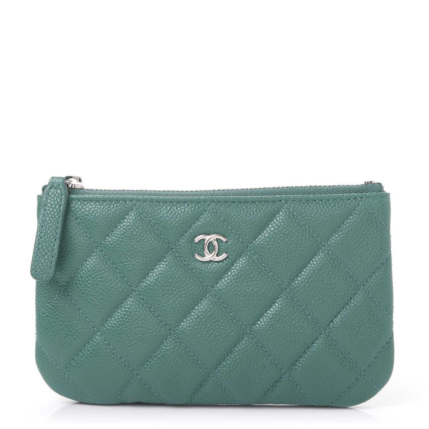 Chanel Caviar Quilted Small Cosmetic Case Green 1 of 11