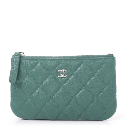 Chanel Caviar Quilted Small Cosmetic Case Green 1 of 11