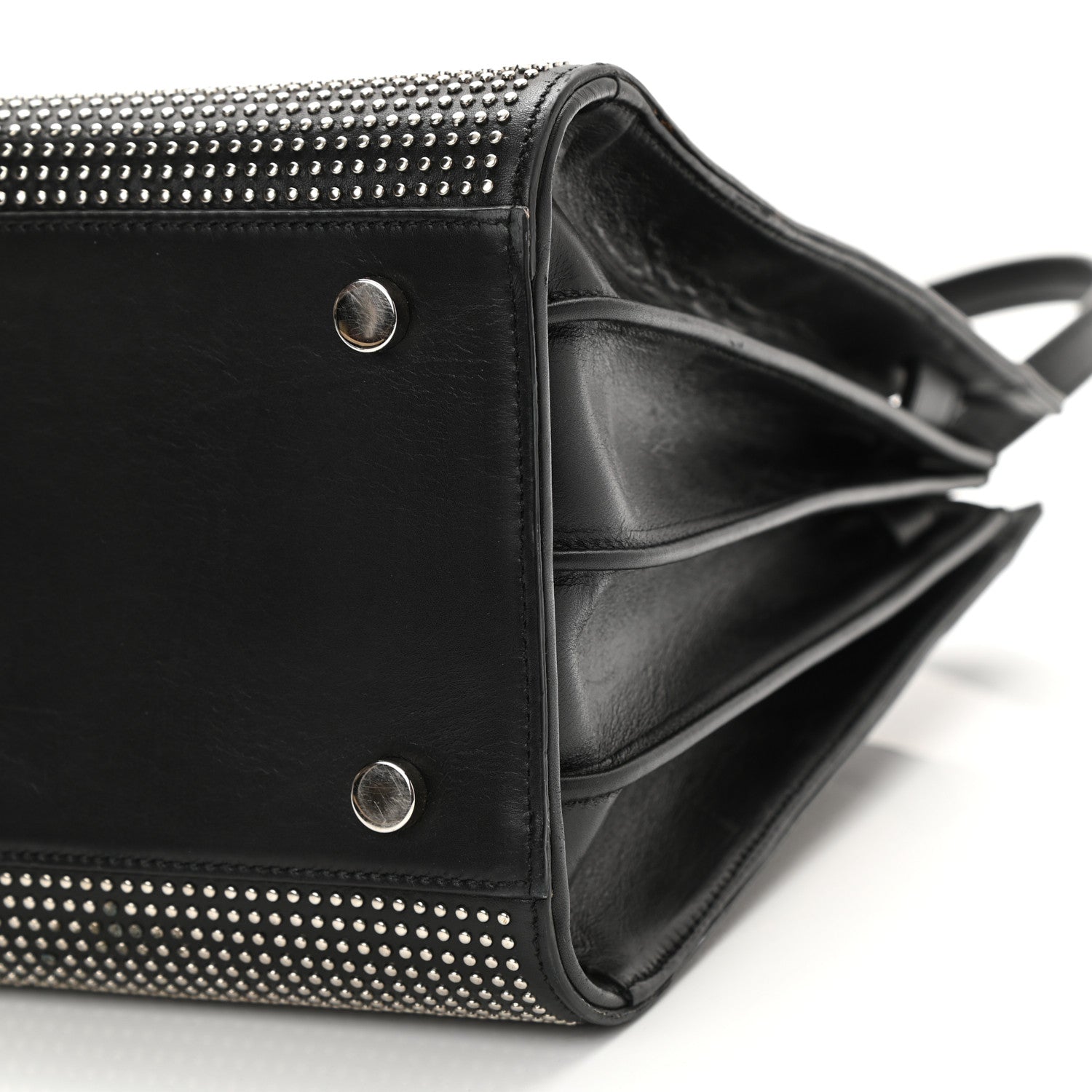 Saint Laurent Calfskin Studded Small Sac De Jour Black 8 of 9