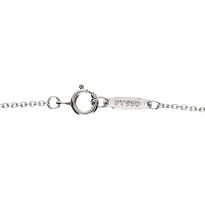 Tiffany Platinum 18K Yellow Gold Diamond Floret Key Pendant Necklace 6 of 6