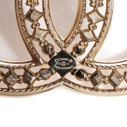 Chanel CC Brooch Light Gold 4 of 5