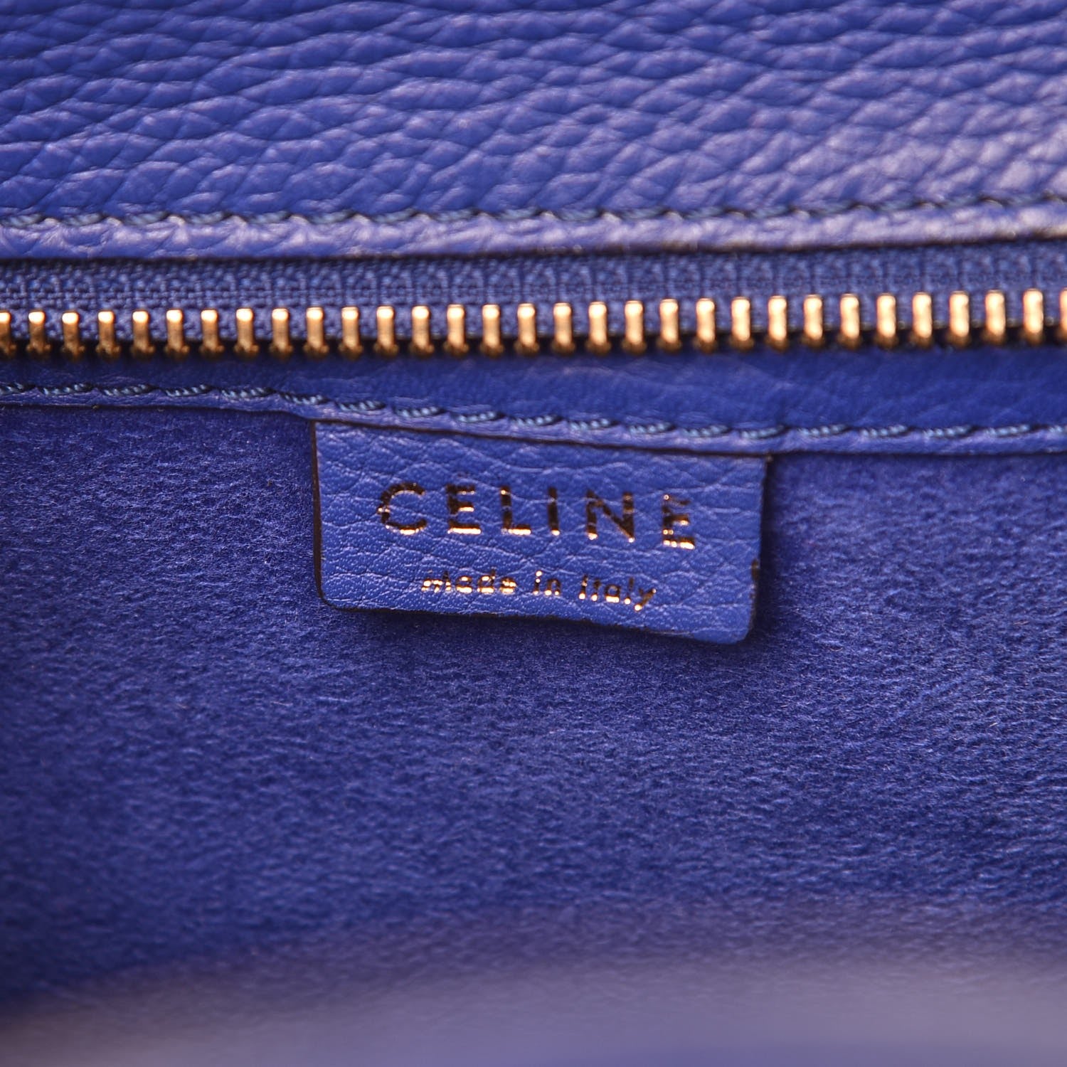 Celine Drummed Calfskin Nano Luggage Indigo 6 of 28