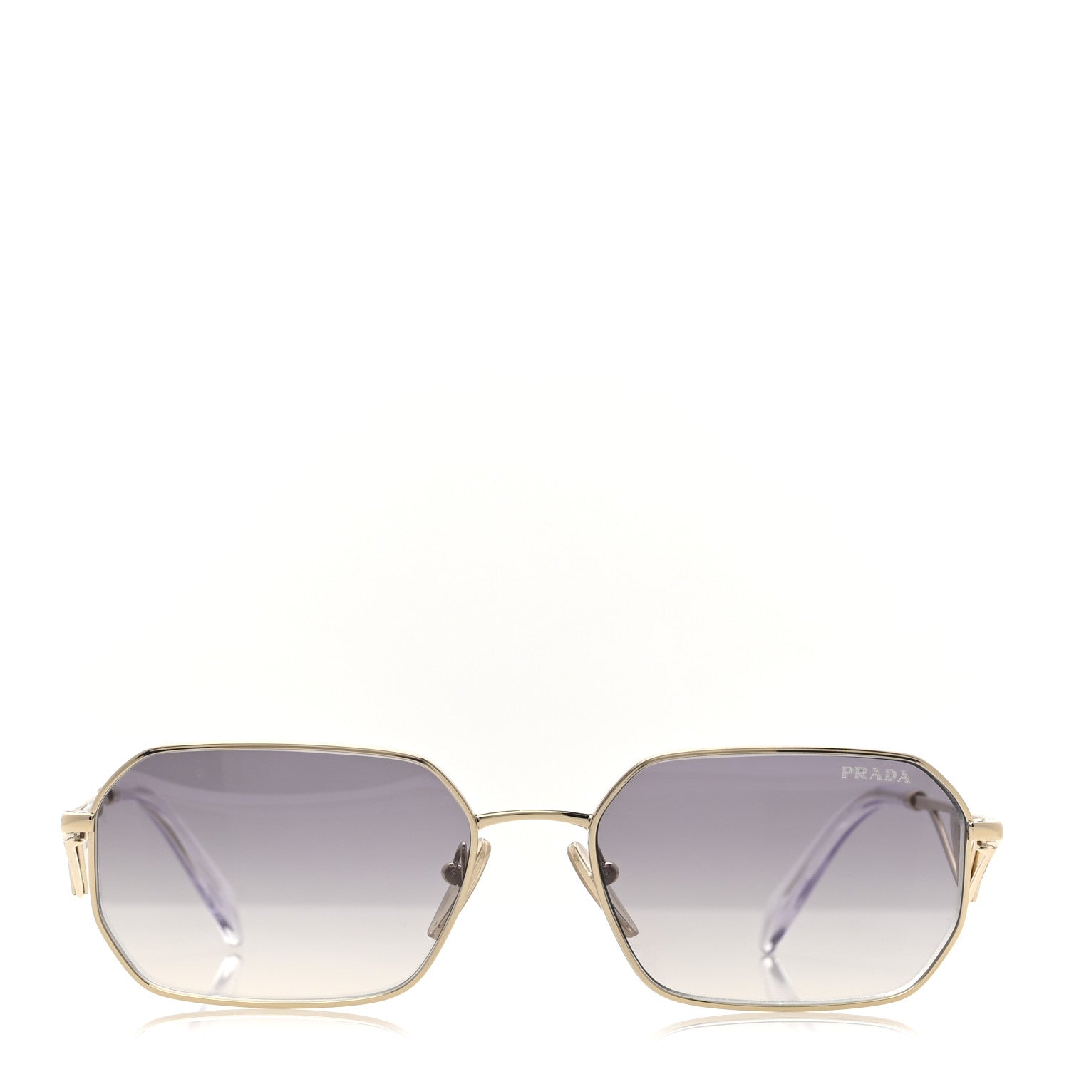 Prada Metal Symbole Triangle Logo Sunglasses SPR A51 Gold Blue 2 of 8