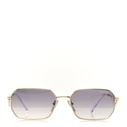 Prada Metal Symbole Triangle Logo Sunglasses SPR A51 Gold Blue 2 of 8