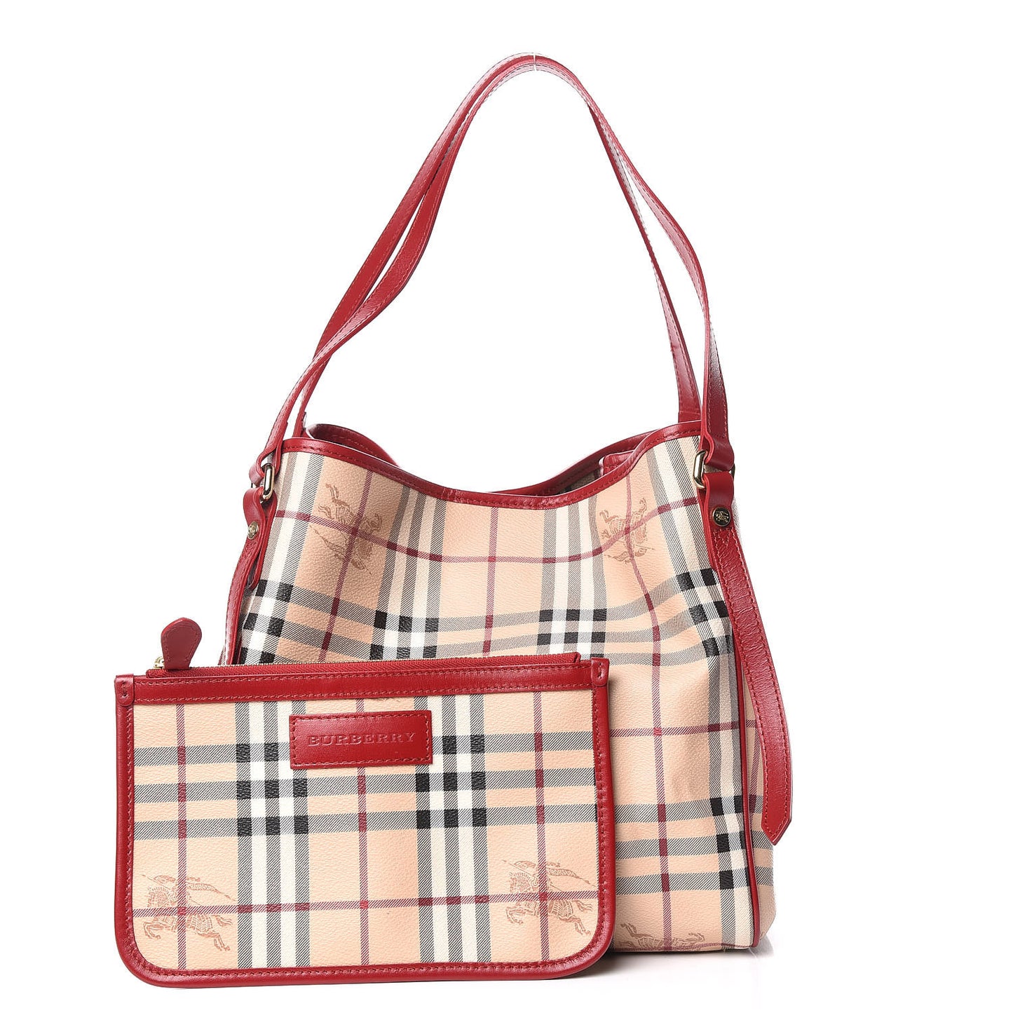 Haymarket Check Small Canterbury Tote Coral Red