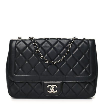 Chanel Lambskin Quilted Large Coco Rider Flap Black 1 of 15
