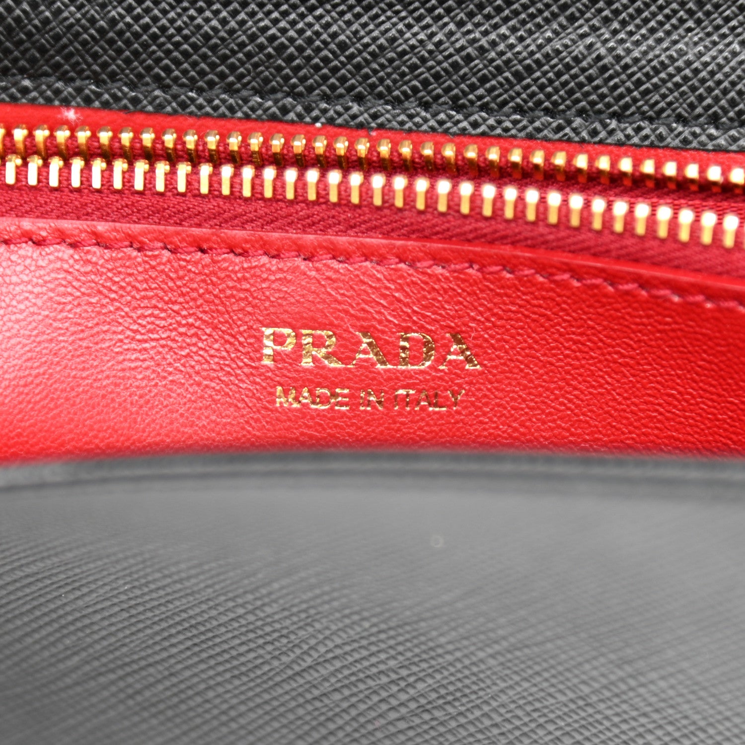 Prada Saffiano Lux Monochrome Chain Wallet Black 6 of 9