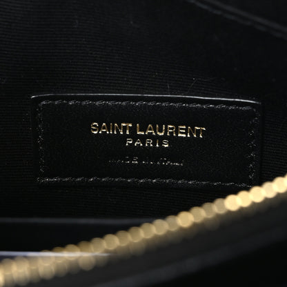 Saint Laurent Grain De Poudre Chevron Monogram Large Bill Pouch Black 6 of 7