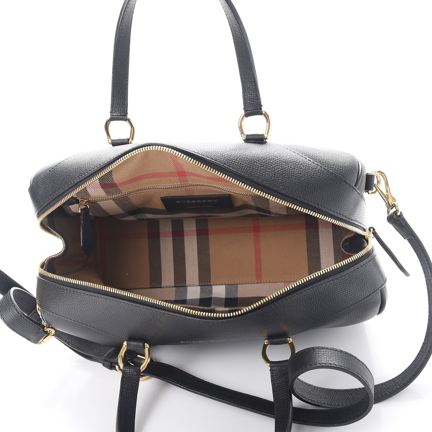 Burberry Derby Calfskin Medium Alchester Bowling Bag Black 6 of 8