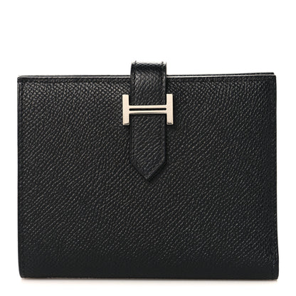 Hermes Epsom Bearn Compact Wallet Black 1 of 8