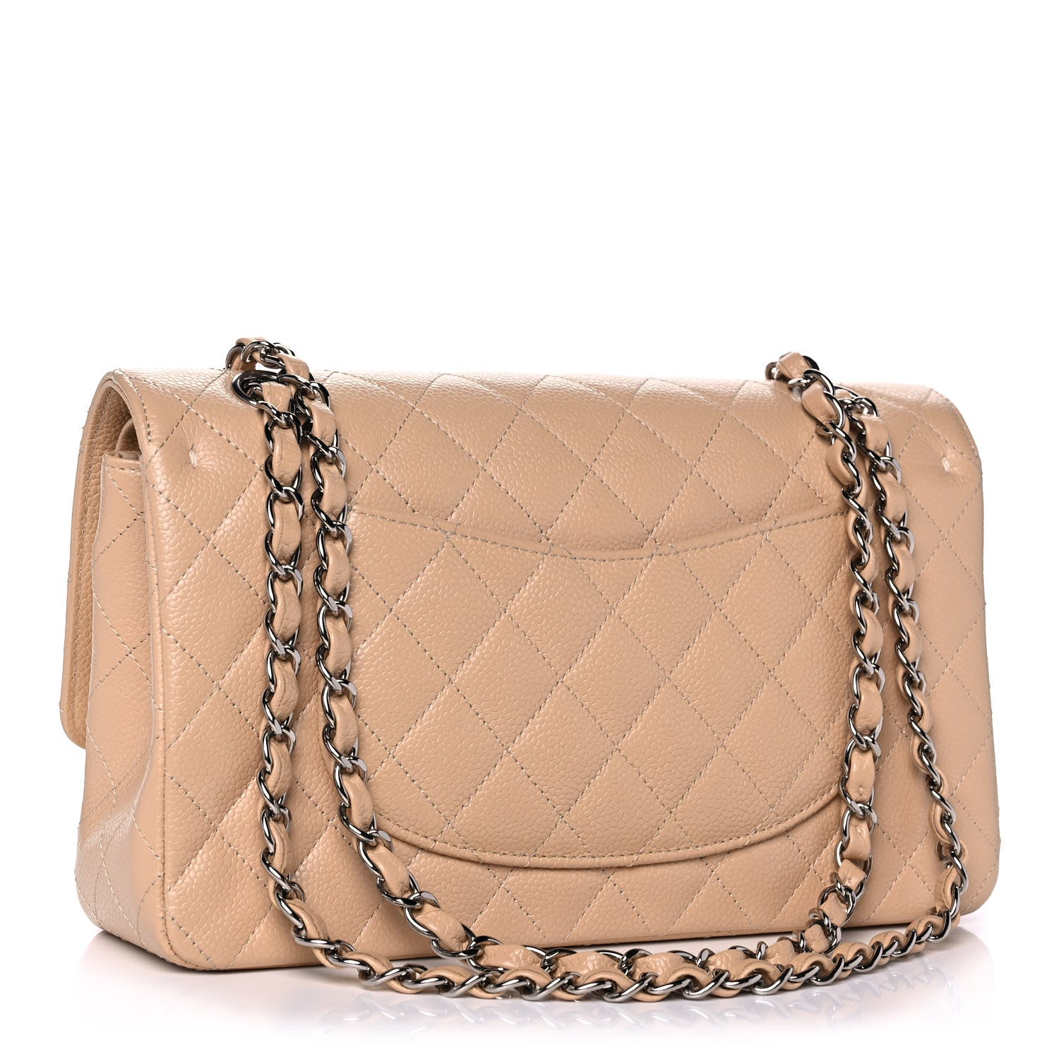 Chanel Caviar Quilted Medium Double Flap Light Beige 3 of 15