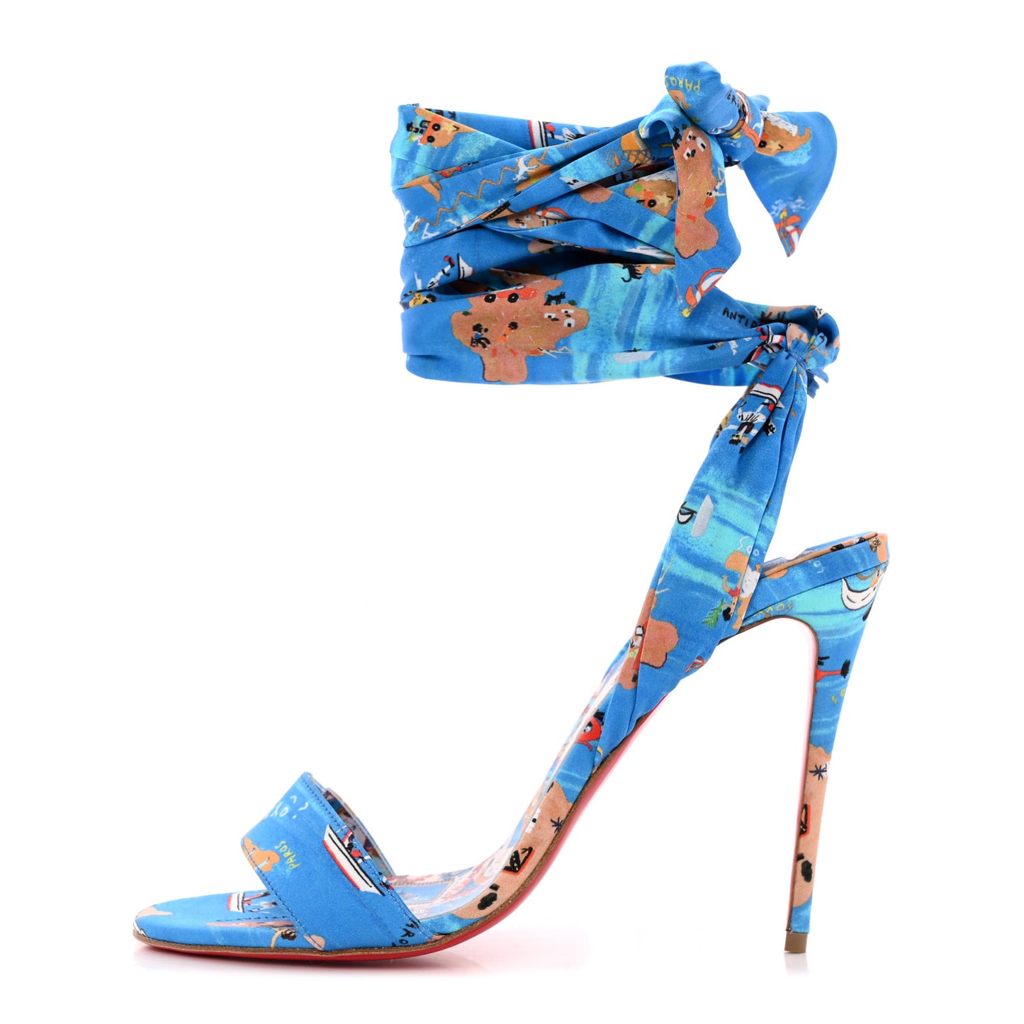 Crepe Satin Greekaba Du Desert 100 Sandal 39 Blue Multicolor