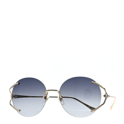 Gucci Metal Oversized Round Frame Sunglasses GG0645S Gold Grey 1 of 7