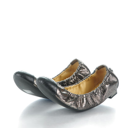 Chanel Metallic Crackled Calfskin Cap Toe Ballerina Flats 42 Dark Brown Black 3 of 7