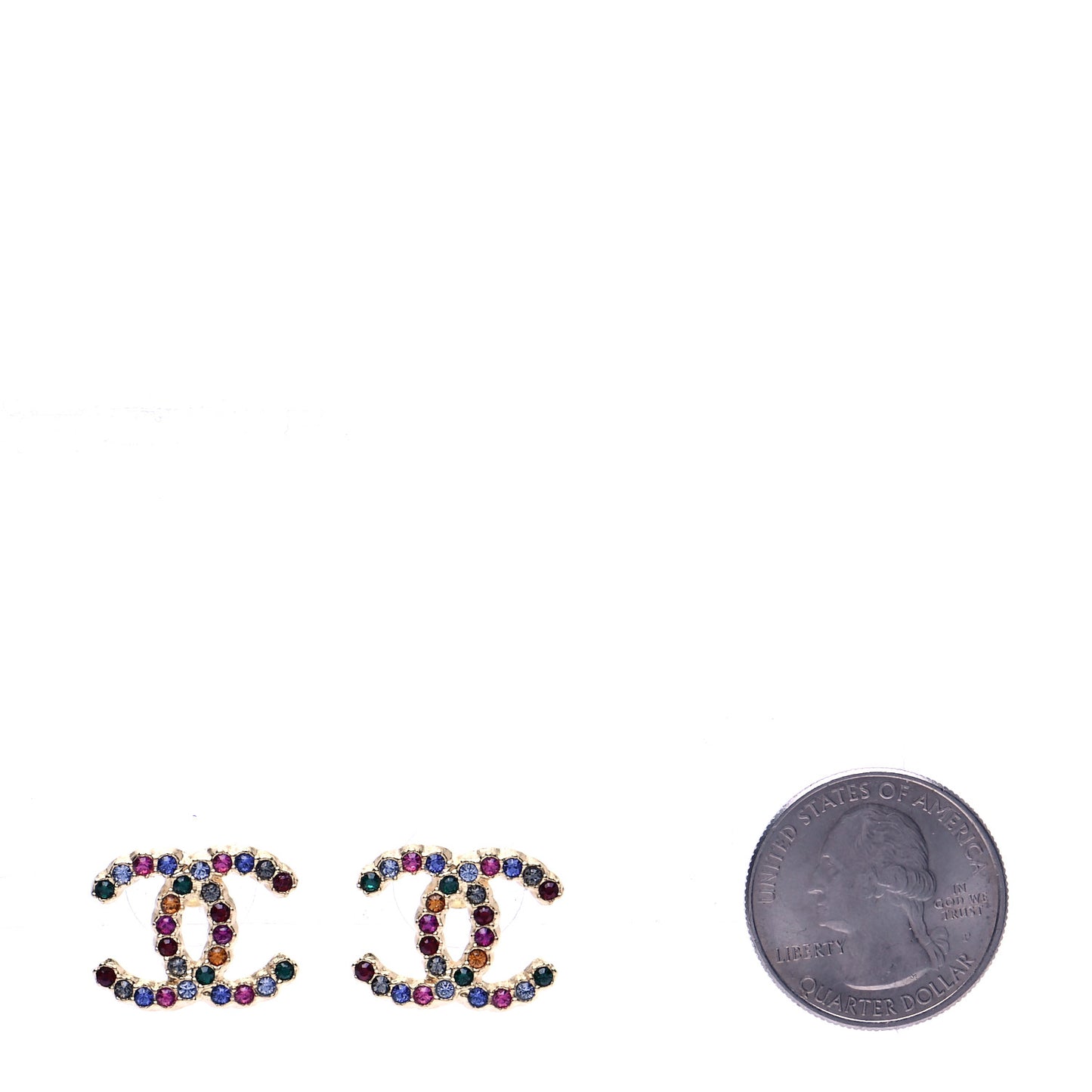 Crystal Over The Rainbow CC Earrings Gold Multicolor