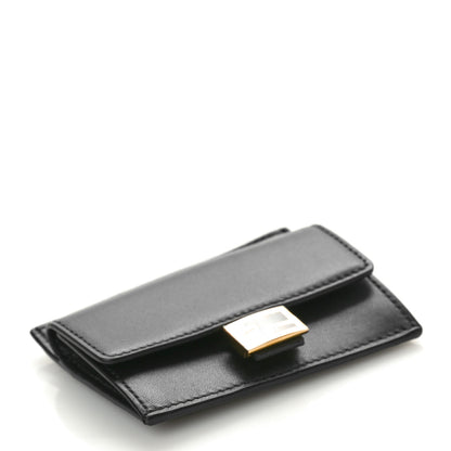 Fendi Nappa Matisse FF Diagonal Embossed Fold Over Card Holder Wallet Black 4 of 8
