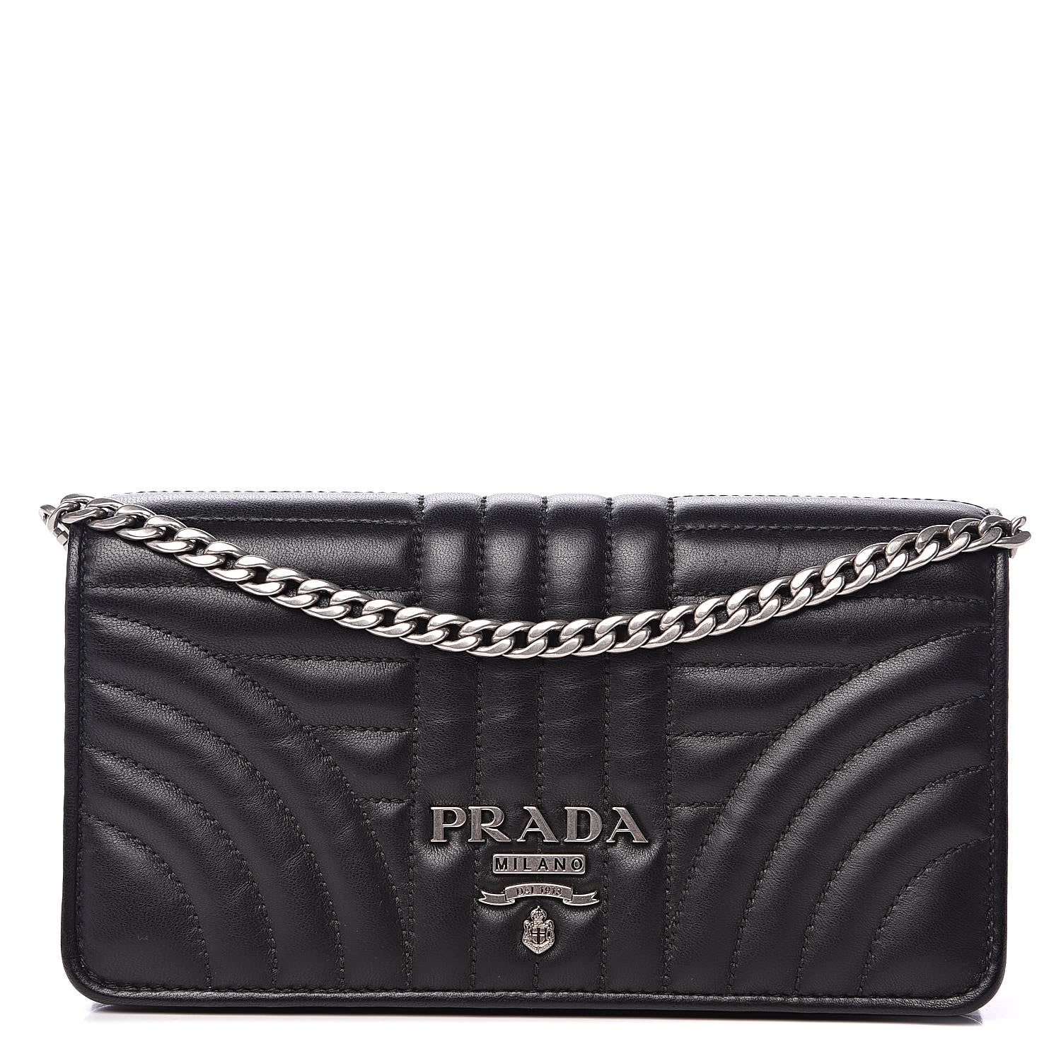Prada Nappa Impunture Diagramme Chain Wallet Black 1 of 12