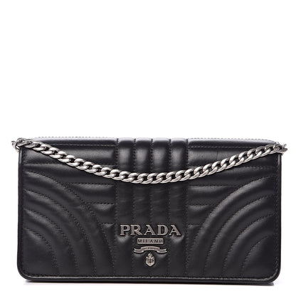 Prada Nappa Impunture Diagramme Chain Wallet Black 1 of 12