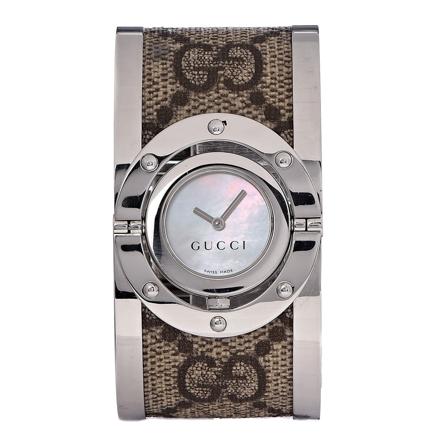 Stainless Steel Canvas Mother of Pearl 33mm Twirl Monogram Quartz Watch