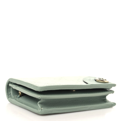 Gucci GG Supreme Monogram Textured Calfskin Emblem Mini Wallet Sage Green 4 of 9