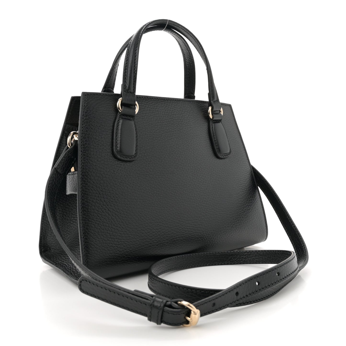 Dollar Calfskin Medium Soho Top Handle Satchel Black