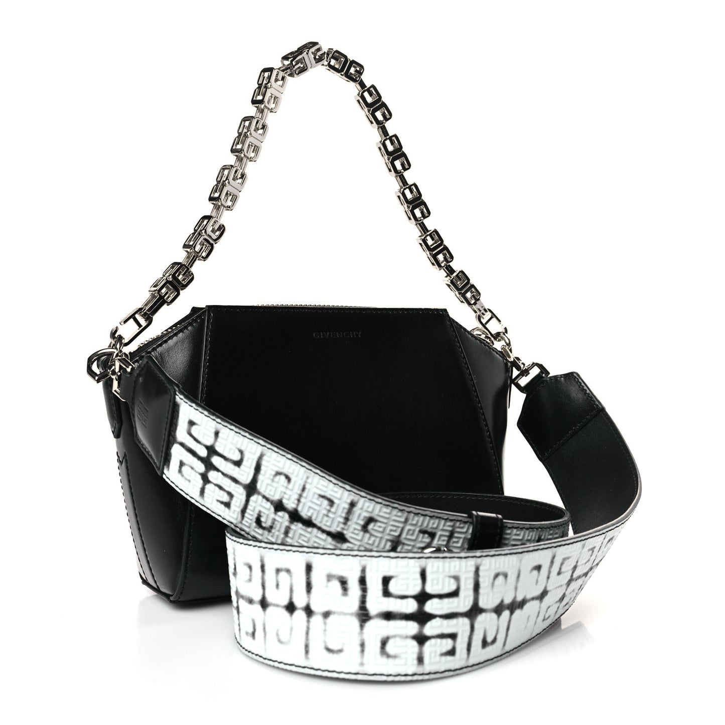 X CHITO Box Calfskin 4G Printed XS Graffiti Antigona Black White