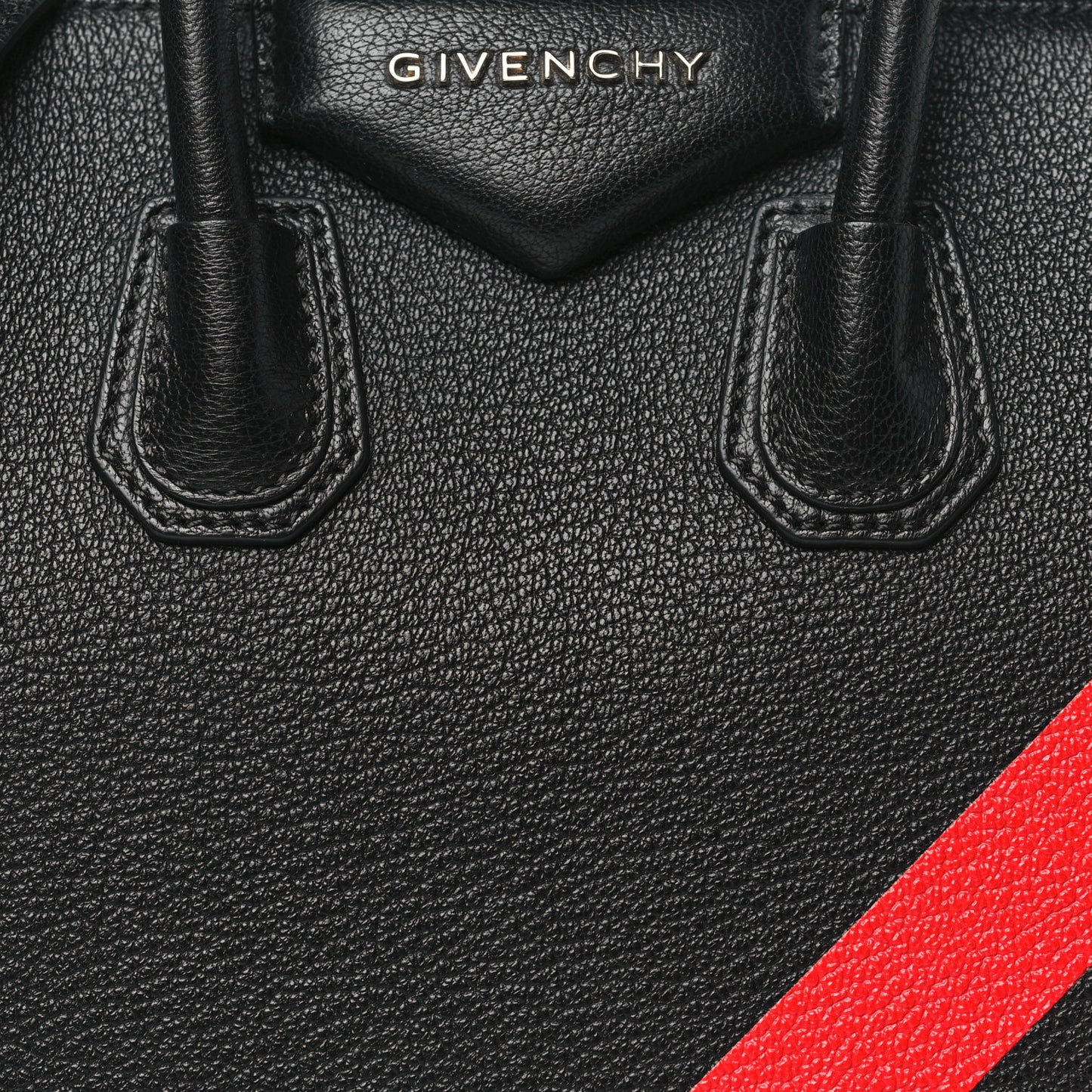 Sugar Goatskin Striped Mini Antigona Black