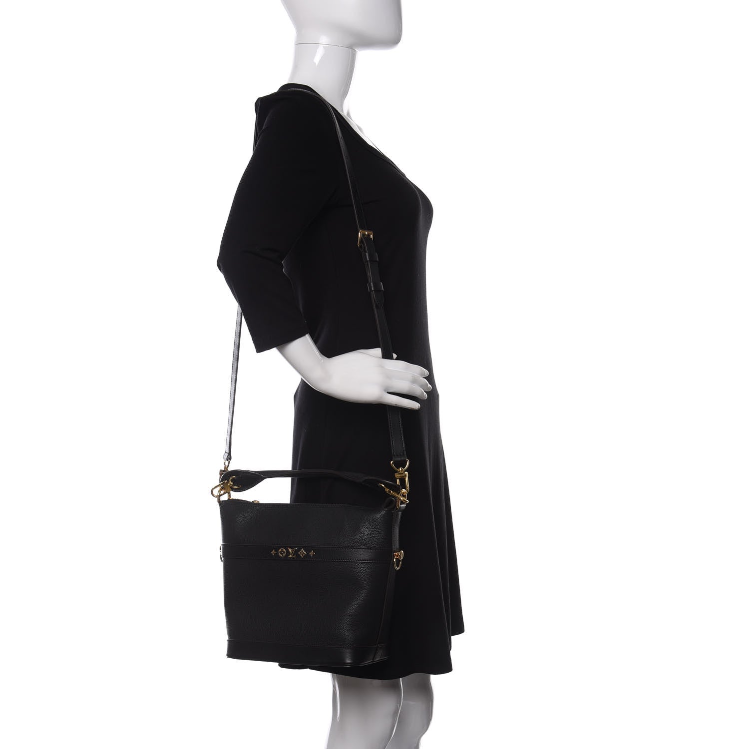 Louis Vuitton Grained Calfskin Cruiser PM Black 2 of 12