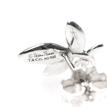 Tiffany Sterling Silver Paloma Picasso Olive Leaf Earrings 4 of 4