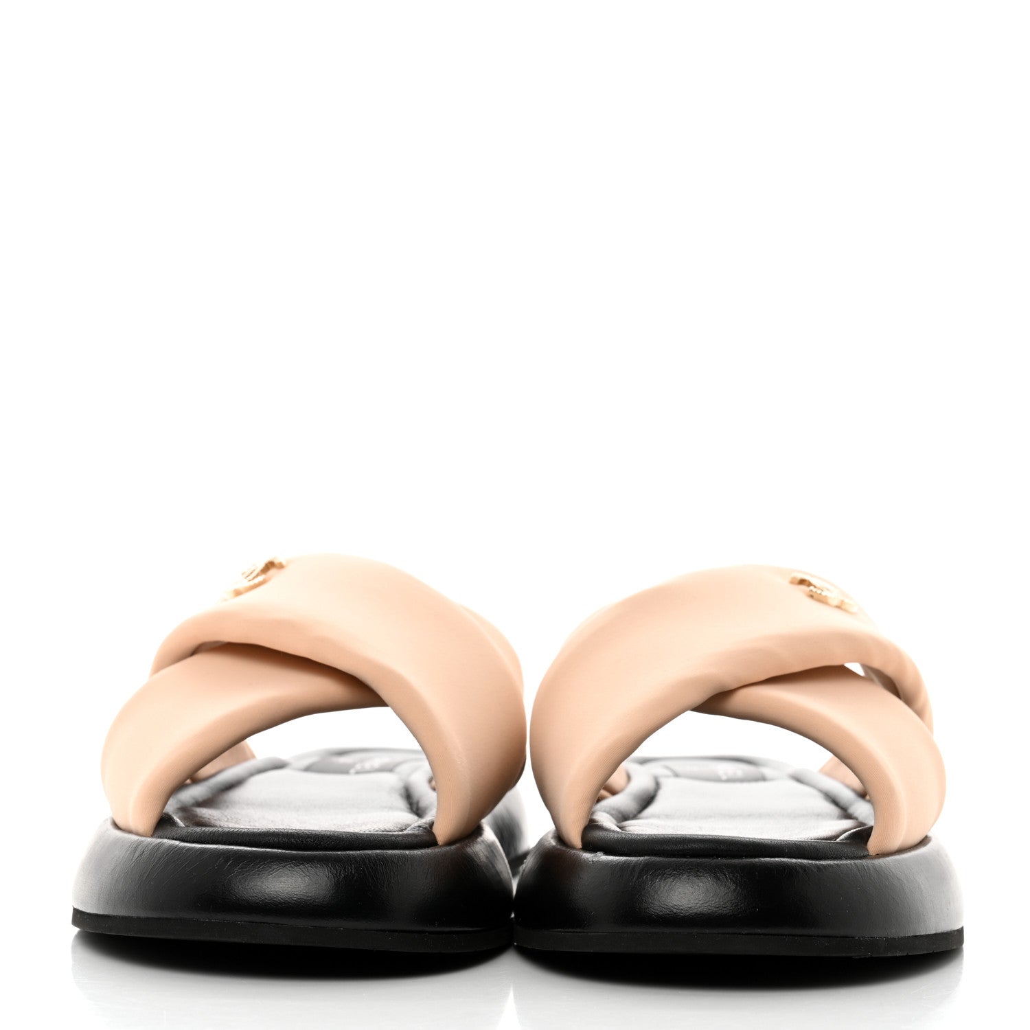 Chanel Fabric CC Mules Sandals 39 Light Beige 2 of 9