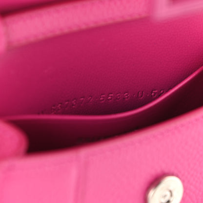 Balenciaga Grained Calfskin Tonal B Hourglass Top Handle Bag Mini Fuchsia 8 of 10