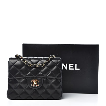 Chanel Lambskin Quilted Mini Square Flap Black 13 of 13