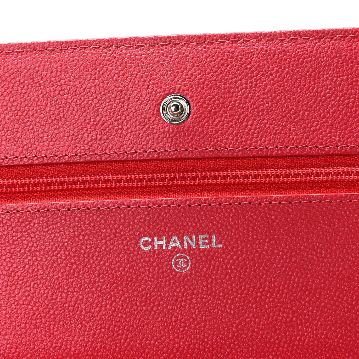Chanel Caviar Quilted Wallet On Chain WOC Red 4 of 6