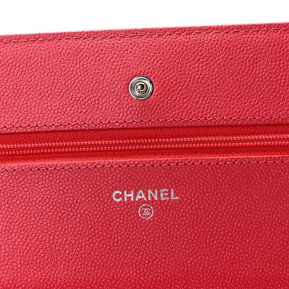 Chanel Caviar Quilted Wallet On Chain WOC Red 4 of 6