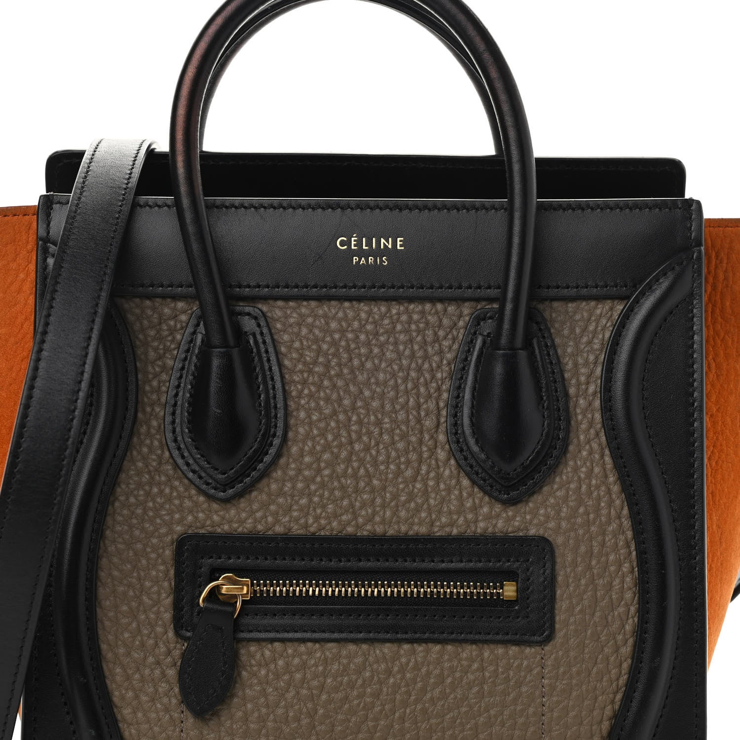 Celine Bullhide Calfskin Nubuck Nano Tri-Color Luggage Tawny 13 of 13