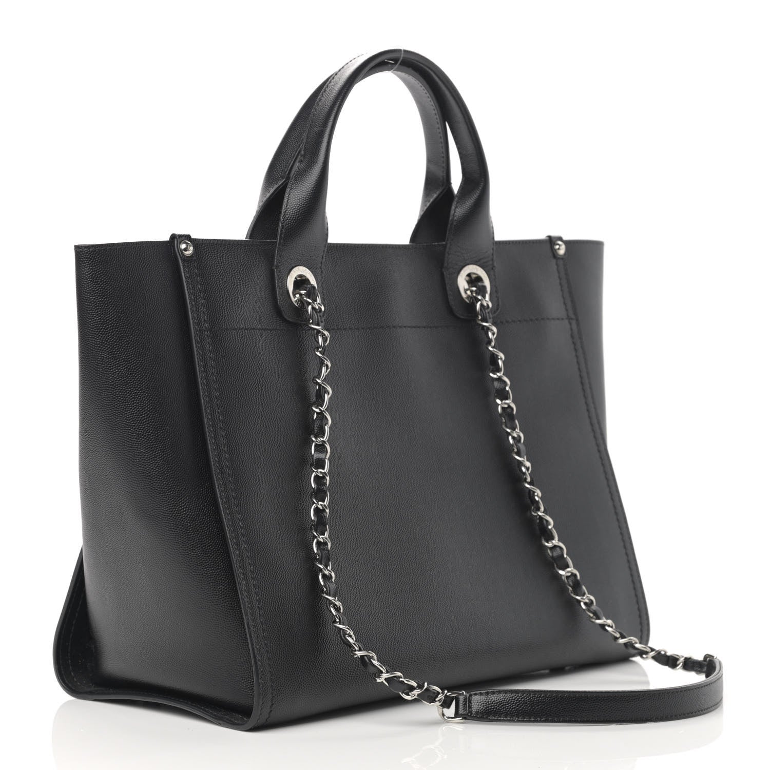 Chanel Caviar Small Studded Deauville Tote Black 2 of 11